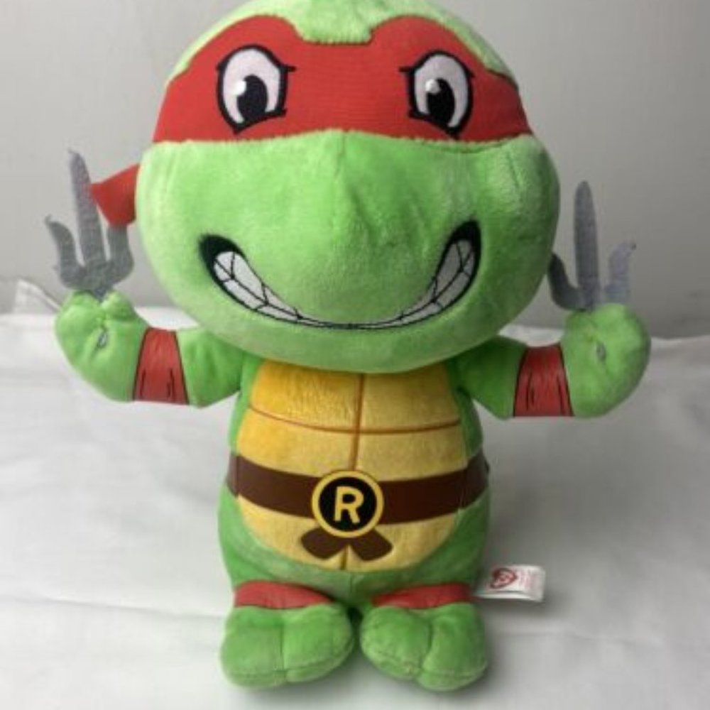 Ty Beanie Baby Raphael 10" Plush Stuffed Teenage Mutant Ninja Turtle